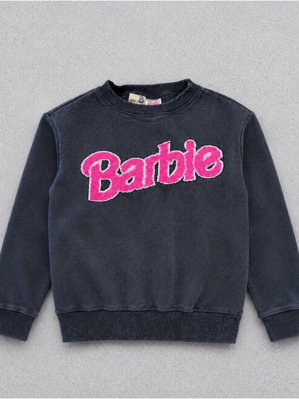 Cotton On Black Sweatshirt with Hot Pink Barbie Logo